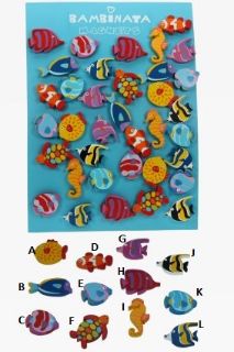 Obrázek z Dřevěný magnet barevný moře 4-6cm, 12dr (96) 